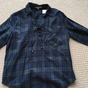 Heartloom flannel shirt with lace up front